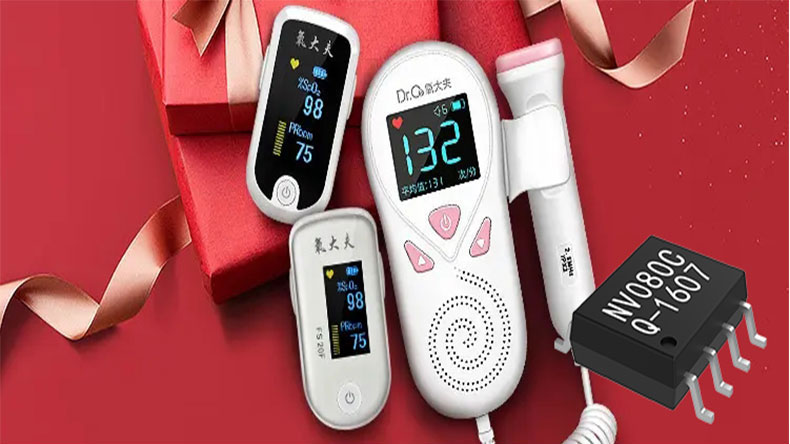 節(jié)約10個(gè)IO驅(qū)動(dòng)口帶有LED燈驅(qū)動(dòng)，血氧儀專用語(yǔ)音芯片NV080C-SS24