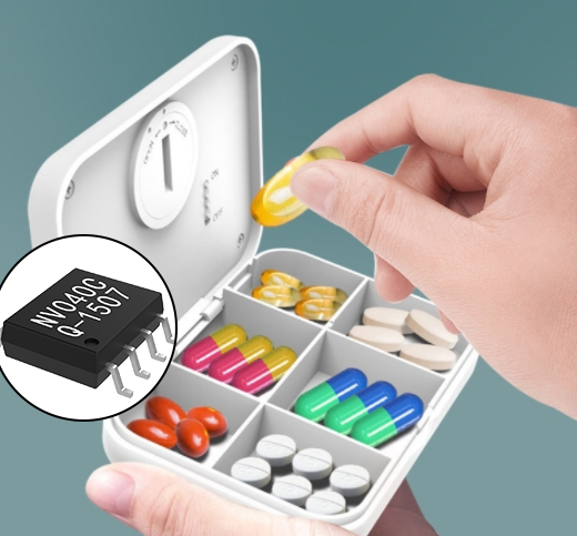 免屏實(shí)現(xiàn)精準(zhǔn)較時(shí)設(shè)定電子藥盒語(yǔ)音芯片IC解決方案，NV040C-S8