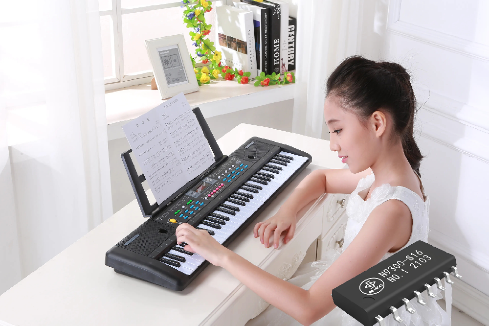 集成壓力傳感與和弦播放電子琴方案，多功能音樂(lè)MP3芯片N9300-S16